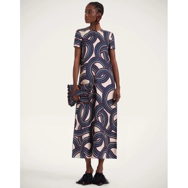 La DoubleJ Swing Dress Montecarlo Cream in Silk Twill - Dresses - Milanese Maximalist Fashion at Coveti