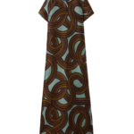 La DoubleJ Swing Dress Montecarlo Dusty Blue in Jacquard - Dresses - Milanese Maximalist Fashion at Coveti