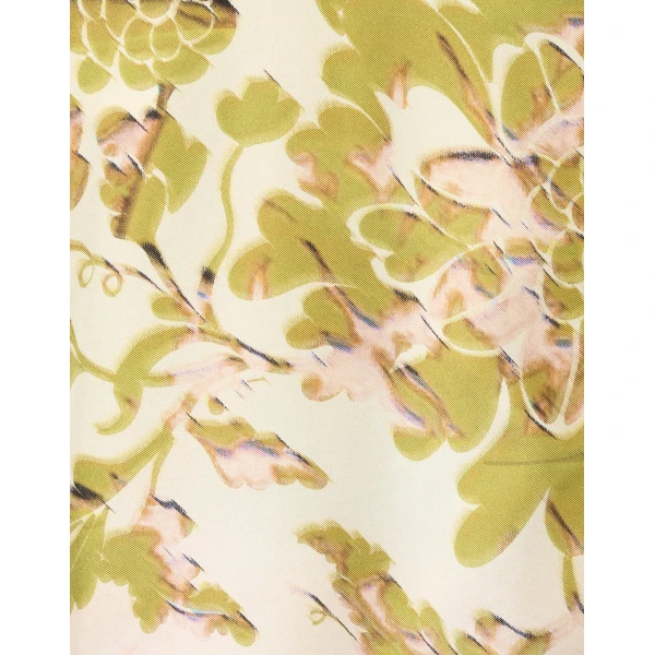 La DoubleJ Swing Dress Oasis Ombré Placée Green & Black in Silk Twill With Feathers - Dresses - Milanese Maximalist Fashion at Coveti