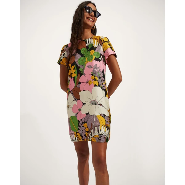 La DoubleJ Swing Dress Paesaggio in Silk - Dresses - Milanese Maximalist Fashion at Coveti