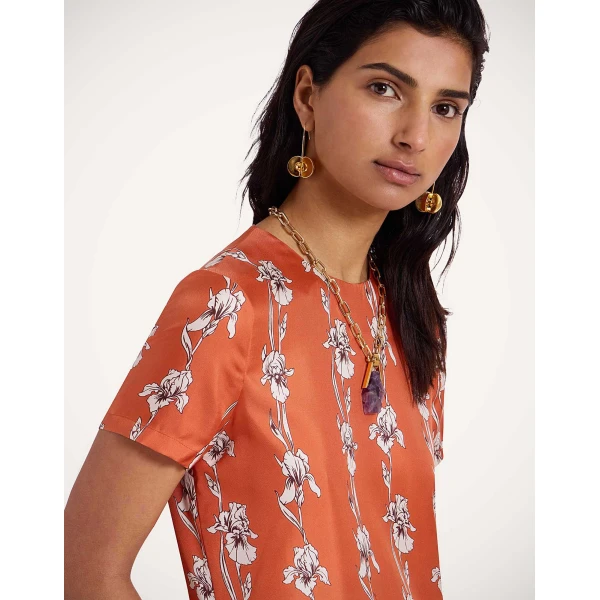 La DoubleJ Swing Dress Peonies Blue in Jacquard - Dresses - Milanese Maximalist Fashion at Coveti