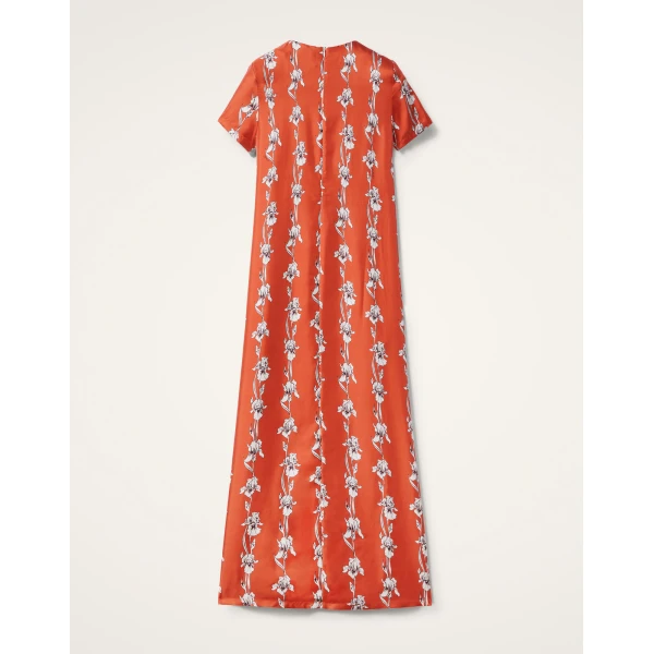 La DoubleJ Swing Dress Peonies Blue in Jacquard - Dresses - Milanese Maximalist Fashion at Coveti