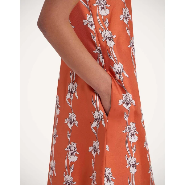 La DoubleJ Swing Dress Peonies Blue in Jacquard - Dresses - Milanese Maximalist Fashion at Coveti