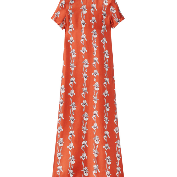 La DoubleJ Swing Dress Peonies Blue in Jacquard - Dresses - Milanese Maximalist Fashion at Coveti