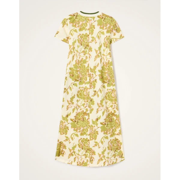 La DoubleJ Swing Dress Phoenix Placée Burgundy in Silk Twill - Dresses - Milanese Maximalist Fashion at Coveti