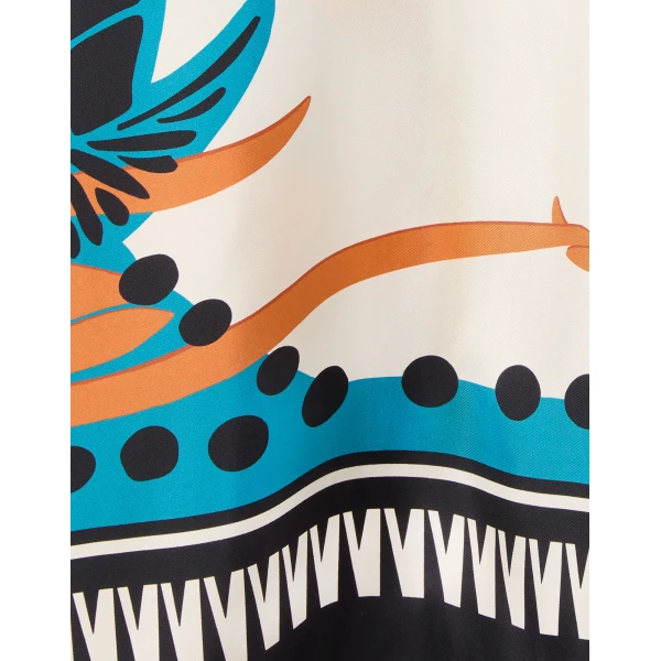 La DoubleJ Swing Dress Plaza Placée Ivory in Silk Twill - Dresses - Milanese Maximalist Fashion at Coveti