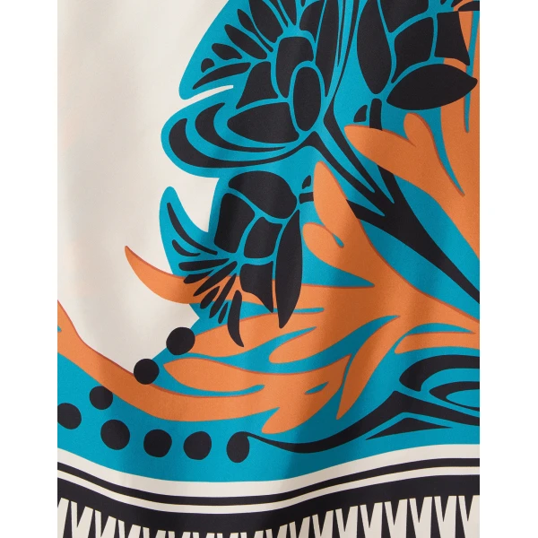 La DoubleJ Swing Dress Reef White in Silk Twill - Dresses - Milanese Maximalist Fashion at Coveti
