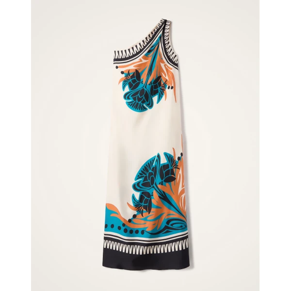 La DoubleJ Swing Dress Reef White in Silk Twill, view 7