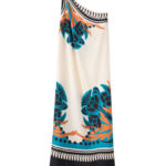 La DoubleJ Swing Dress Reef White in Silk Twill - Dresses - Milanese Maximalist Fashion at Coveti