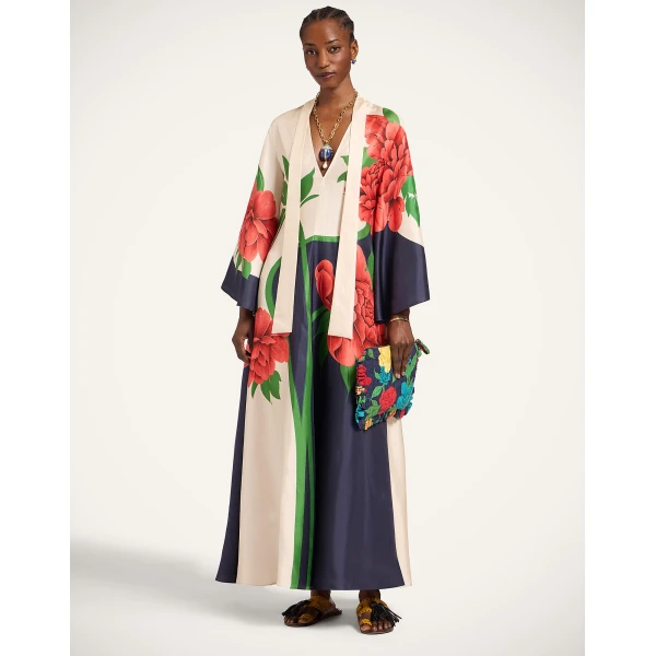 La DoubleJ Swing Dress Sanctuary Placée Light Blue in Silk Twill - Dresses - Milanese Maximalist Fashion at Coveti