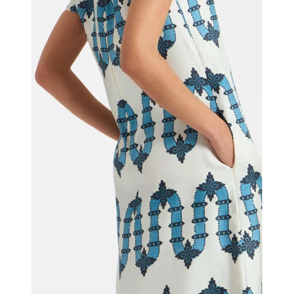 La DoubleJ Swing Dress Scirocco Placée Ivory in Silk Twill - Dresses - Milanese Maximalist Fashion at Coveti