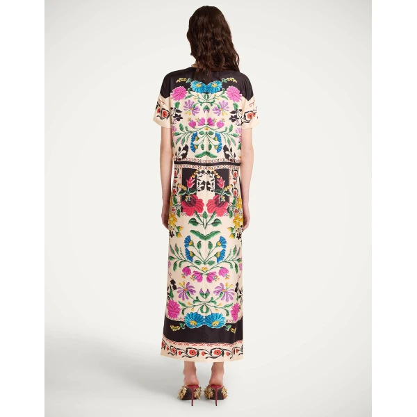 La DoubleJ Swing Dress Slinky Rosso in Silk Twill - Dresses - Milanese Maximalist Fashion at Coveti