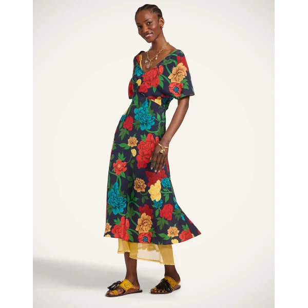La DoubleJ Swing Dress Swathe Pink in Silk Twill - Dresses - Milanese Maximalist Fashion at Coveti