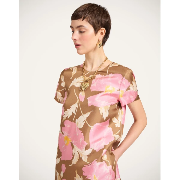 La DoubleJ Swing Dress Sylph Khaki in Silk Twill - Dresses - Milanese Maximalist Fashion at Coveti