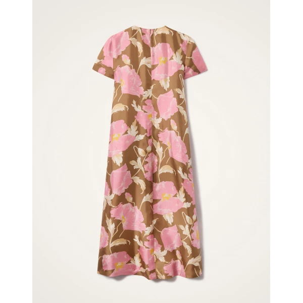 La DoubleJ Swing Dress Sylph Khaki in Silk Twill - Dresses - Milanese Maximalist Fashion at Coveti