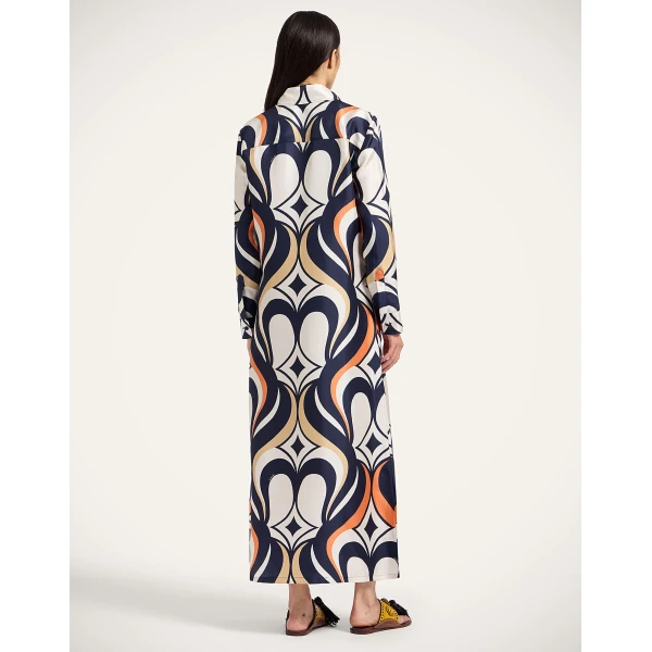 La DoubleJ Swing Dress Tackle Gold in Jacquard - Dresses - Milanese Maximalist Fashion at Coveti