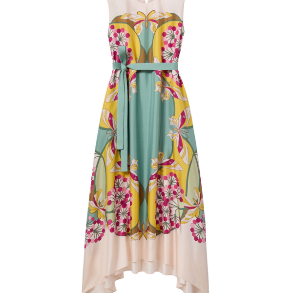 La DoubleJ Swing Dress Tangle Light Blue in Silk Twill - Dresses - Milanese Maximalist Fashion at Coveti