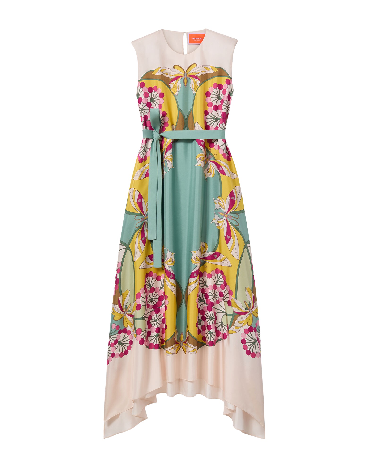 La-Double-J-Swing-Dress-Tangle-Light-Blue-in-Silk-Twill83264_nobg La DoubleJ Swing Dress Tangle Light Blue in Silk Twill - Dresses - Milanese Maximalist Fashion at Coveti