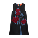 La DoubleJ Swing Dress Tulip Placée Green in Silk Twill with Feathers - Dresses - Milanese Maximalist Fashion at Coveti
