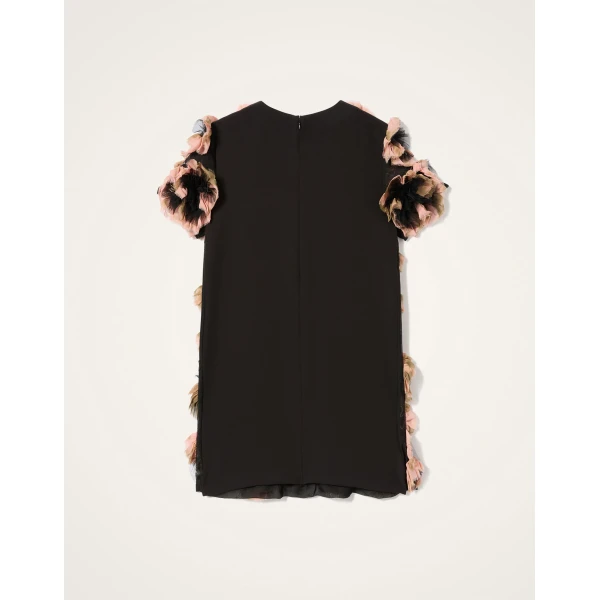 La DoubleJ Swing Dress Tulip Placée Pale Pink in Silk Twill - Dresses - Milanese Maximalist Fashion at Coveti