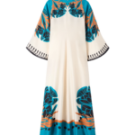 La DoubleJ Swing Dress Woodland Placée Burgundy in Silk Twill - Dresses - Milanese Maximalist Fashion at Coveti