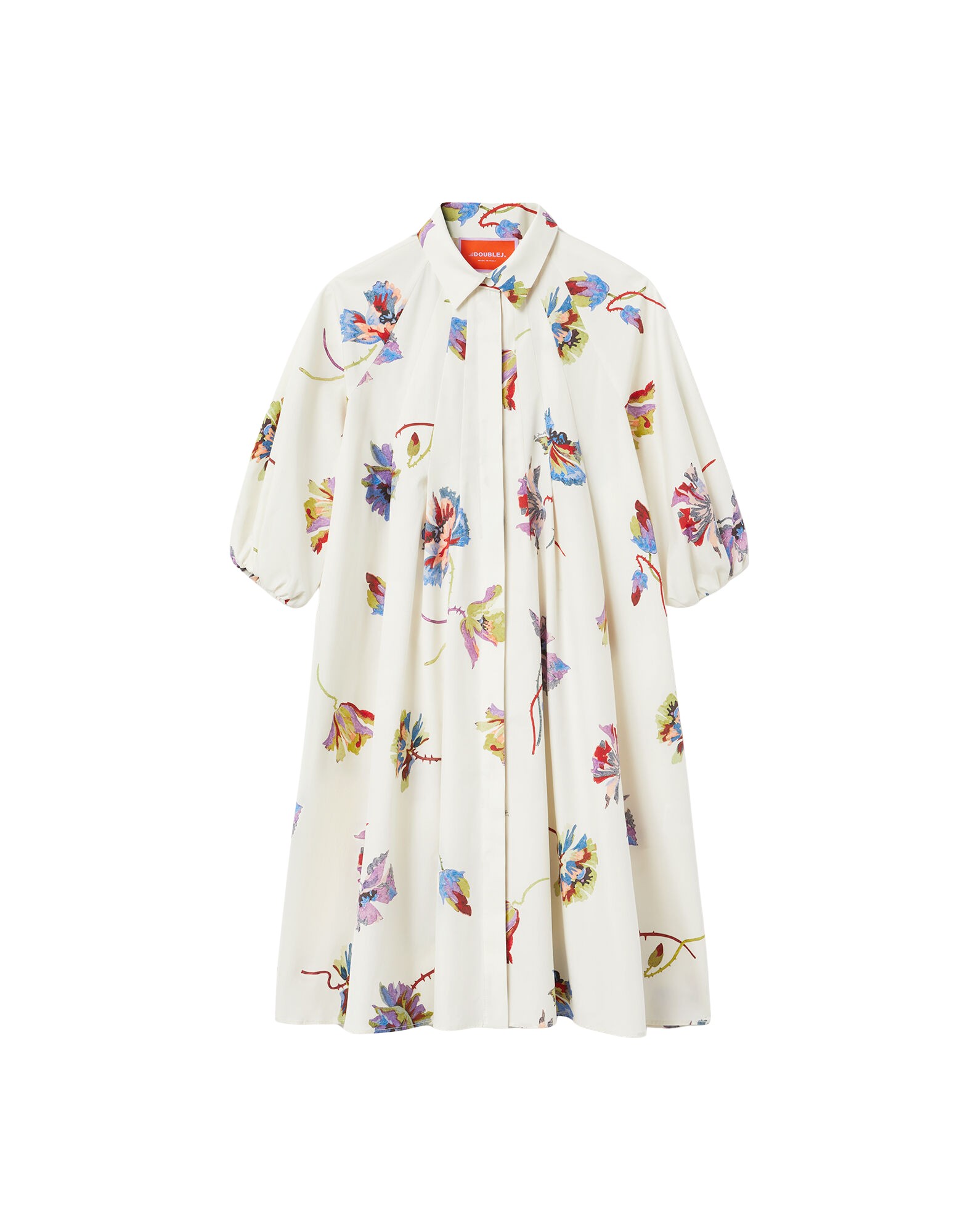 La-Double-J-Swing-Dress-Zooflora-Placee-Light-Blue-in-Silk-Twill-With-Feathers32247_nobg La DoubleJ Swing Dress Zooflora Placée Light Blue in Silk Twill With Feathers - Dresses - Milanese Maximalist Fashion at Coveti