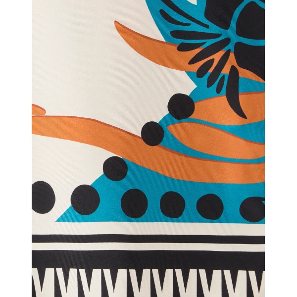 La DoubleJ The Kaftan Florence Placée Ivory in Silk Twill With Feathers -  - Milanese Maximalist Fashion at Coveti