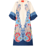La DoubleJ The Kaftan Lemuria Placée Blue in Silk Twill -  - Milanese Maximalist Fashion at Coveti