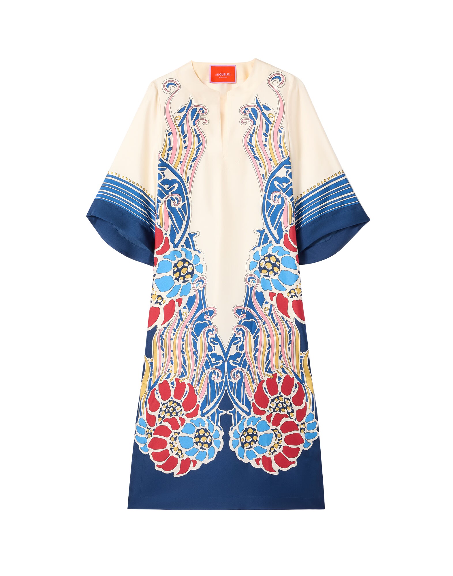 La-Double-J-The-Kaftan-Lemuria-Placee-Blue-in-Silk-Twill30851_nobg La DoubleJ The Kaftan Lemuria Placée Blue in Silk Twill - - Milanese Maximalist Fashion at Coveti