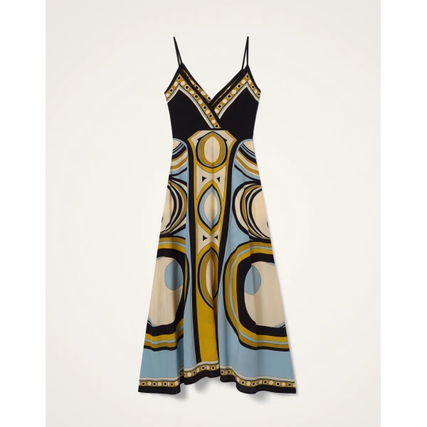 La DoubleJ Turn Around Dress Sanctuary Placée Light Blue in Crepe De Chine - Dresses - Milanese Maximalist Fashion at Coveti