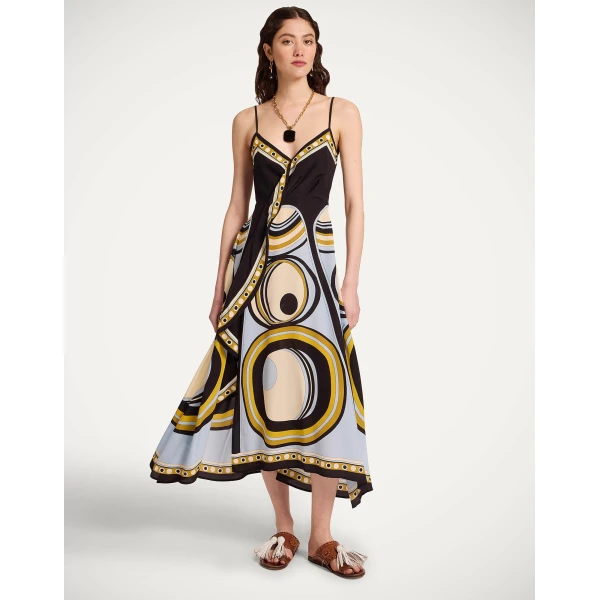 La DoubleJ Turn Around Dress Sanctuary Placée Light Blue in Crepe De Chine - Dresses - Milanese Maximalist Fashion at Coveti