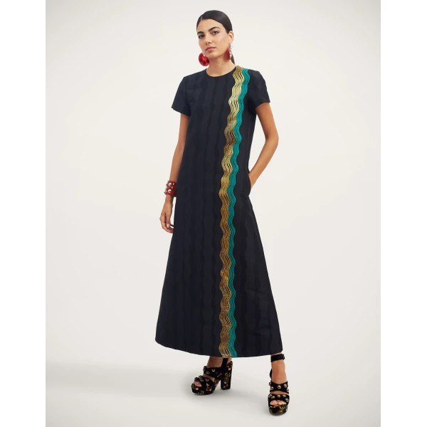 La DoubleJ Twin Flame Dress Florette Placée Pale Pink in Silk Twill - Dresses - Milanese Maximalist Fashion at Coveti