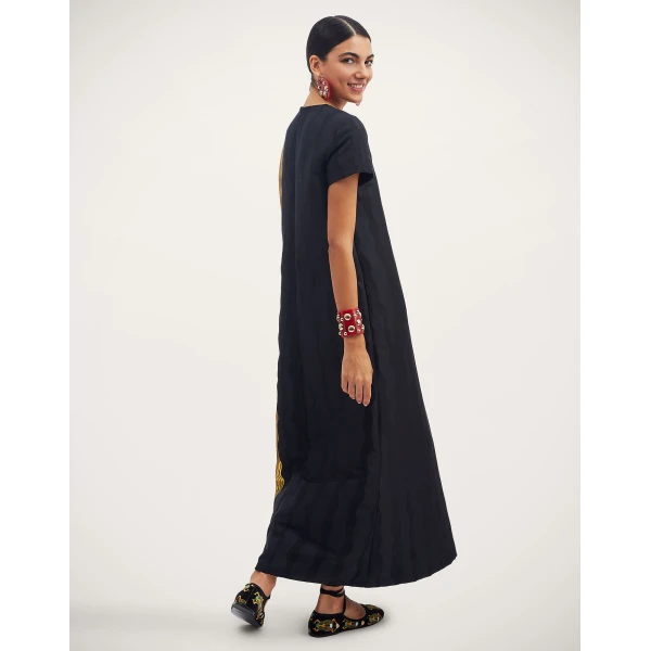 La DoubleJ Twin Flame Dress Florette Placée Pale Pink in Silk Twill - Dresses - Milanese Maximalist Fashion at Coveti