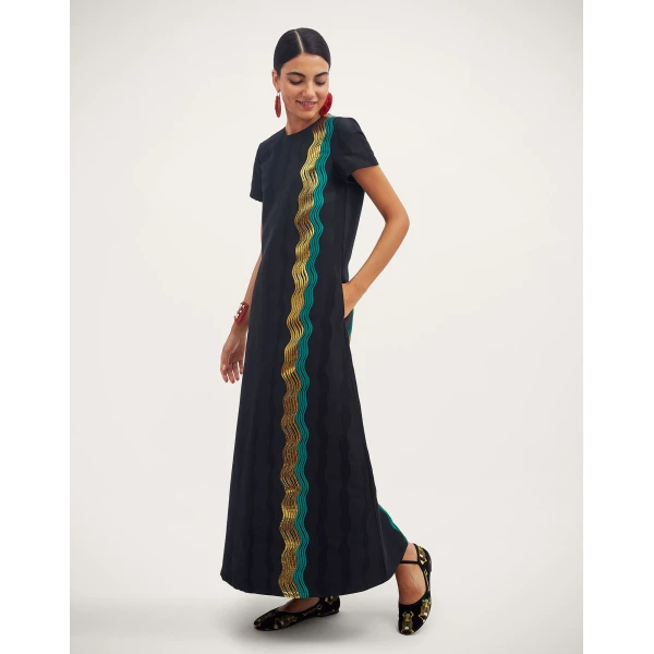 La DoubleJ Twin Flame Dress Florette Placée Pale Pink in Silk Twill - Dresses - Milanese Maximalist Fashion at Coveti