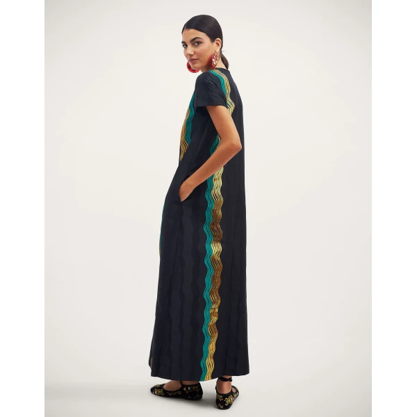 La DoubleJ Twin Flame Dress Florette Placée Pale Pink in Silk Twill - Dresses - Milanese Maximalist Fashion at Coveti