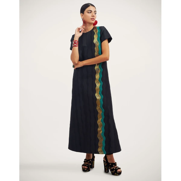 La DoubleJ Twin Flame Dress Florette Placée Pale Pink in Silk Twill - Dresses - Milanese Maximalist Fashion at Coveti