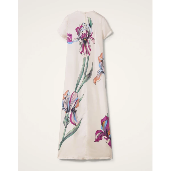 La DoubleJ Waldorf Dress Oasis Ombré Placée Geen & Red in Crepe De Chine - Dresses - Milanese Maximalist Fashion at Coveti