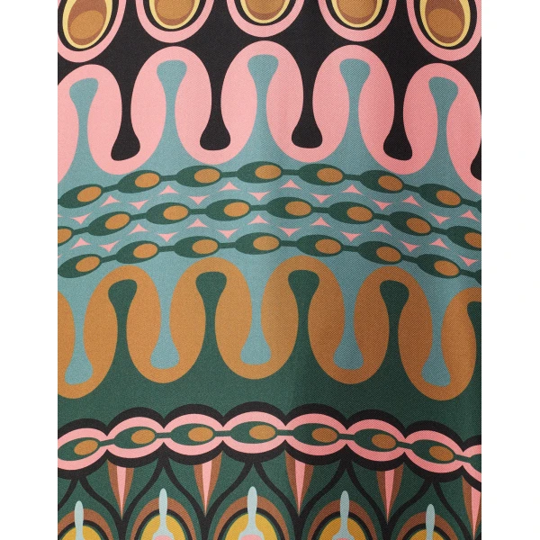 La DoubleJ Wavy Mini Dress Bicolor Mint & Dark Green in Cotton Knit - Dresses - Milanese Maximalist Fashion at Coveti