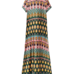 La DoubleJ Wavy Mini Dress Bicolor Mint & Dark Green in Cotton Knit - Dresses - Milanese Maximalist Fashion at Coveti