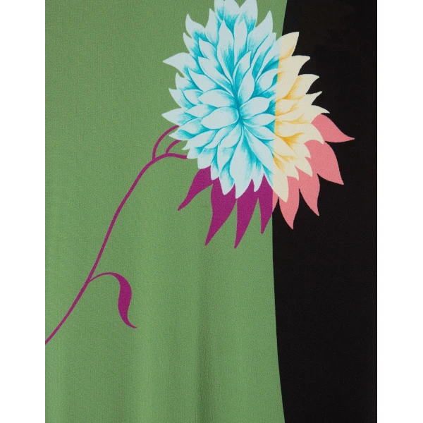 La DoubleJ Wavy Swing Dress Bicolor White & Chocolate in Cotton Knit - Dresses - Milanese Maximalist Fashion at Coveti