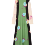 La DoubleJ Wavy Swing Dress Bicolor White & Chocolate in Cotton Knit - Dresses - Milanese Maximalist Fashion at Coveti