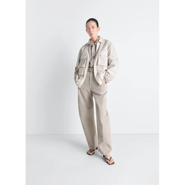 Lemaire 3d Pocket Jacket in Washed Technical Cotton, view 4