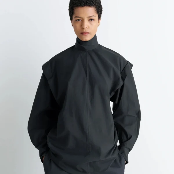 Lemaire Ascot Blouse Washed Cotton Silk - Tops - Parisian Minimalist Luxury at Coveti
