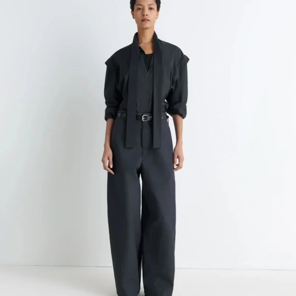 Lemaire Ascot Blouse Washed Cotton Silk - Tops - Parisian Minimalist Luxury at Coveti
