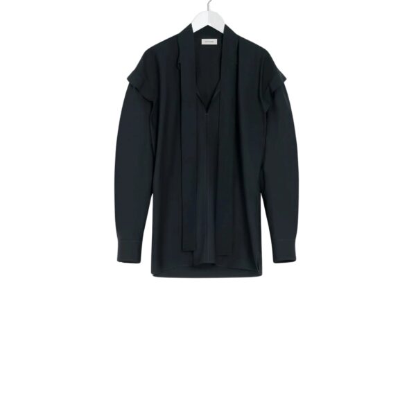 Lemaire Ascot Blouse Washed Cotton Silk - Tops - Parisian Minimalist Luxury at Coveti