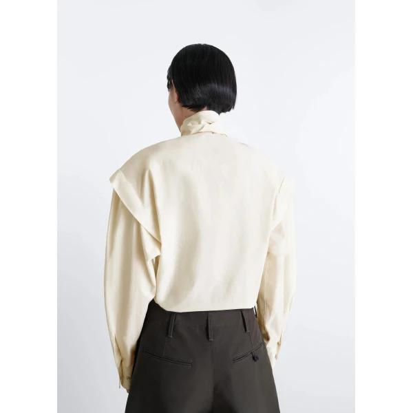 Lemaire Ascot Blouse in Washed Cotton Silk, view 2