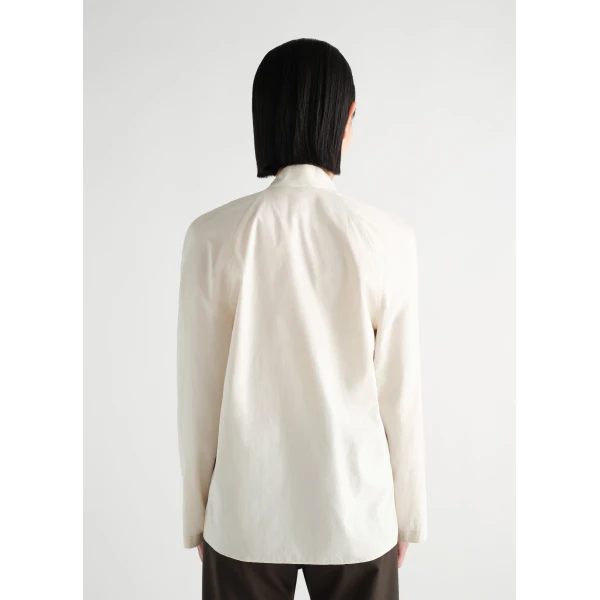 Lemaire Ascot Blouse in Washed Cotton Silk, view 2
