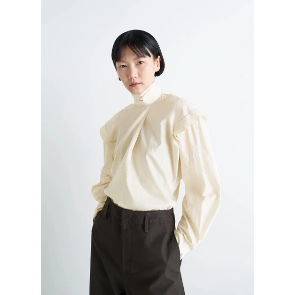 Lemaire Ascot Blouse in Washed Cotton Silk, view 3