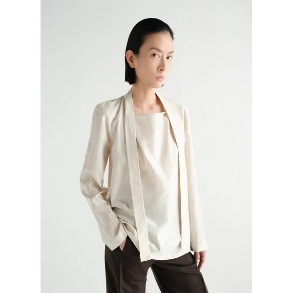Lemaire Ascot Blouse in Washed Cotton Silk, view 3