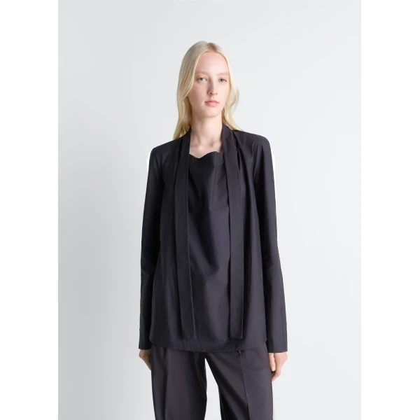 Lemaire Ascot Blouse in Washed Cotton Silk, view 4